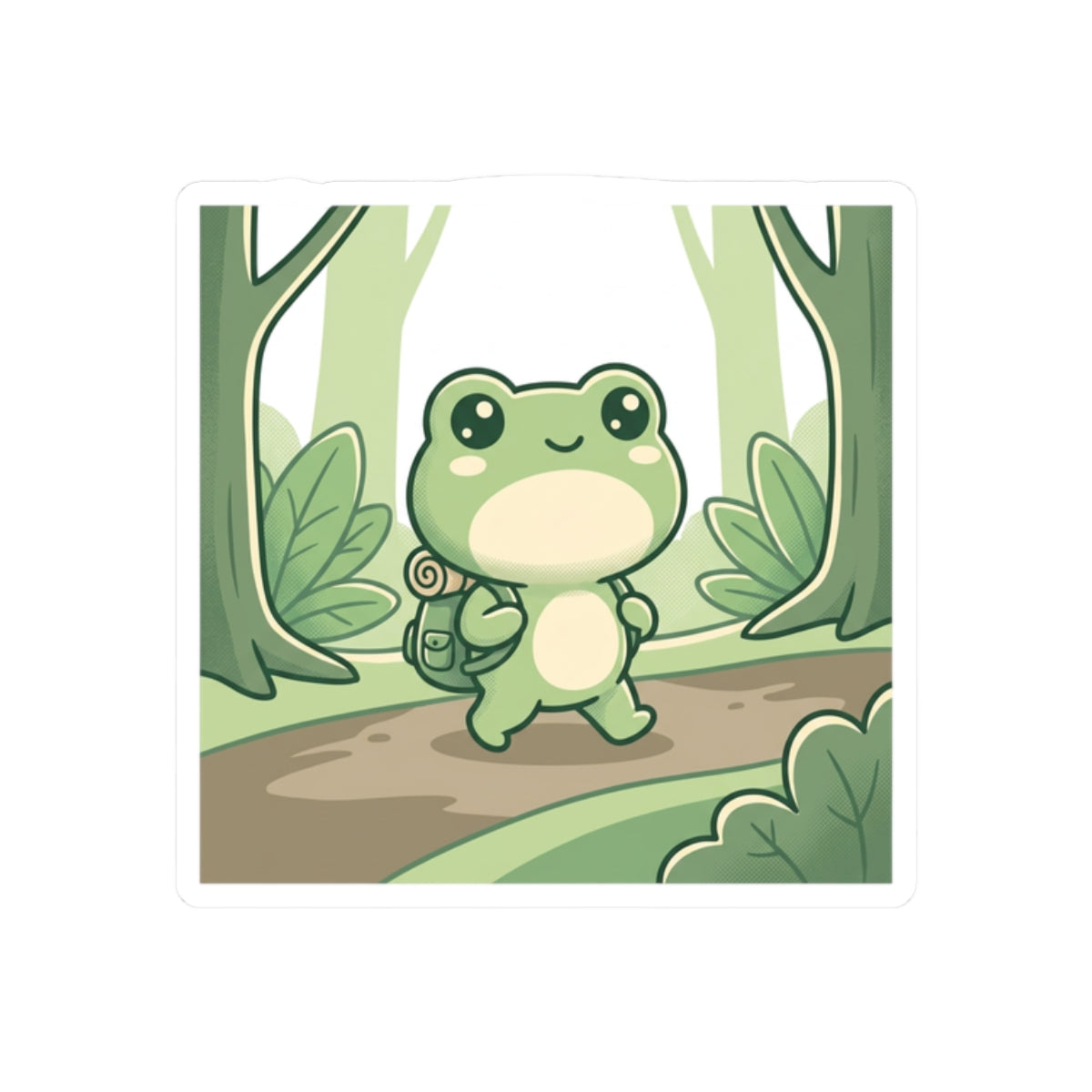 Cute Hiker Frog Sticker