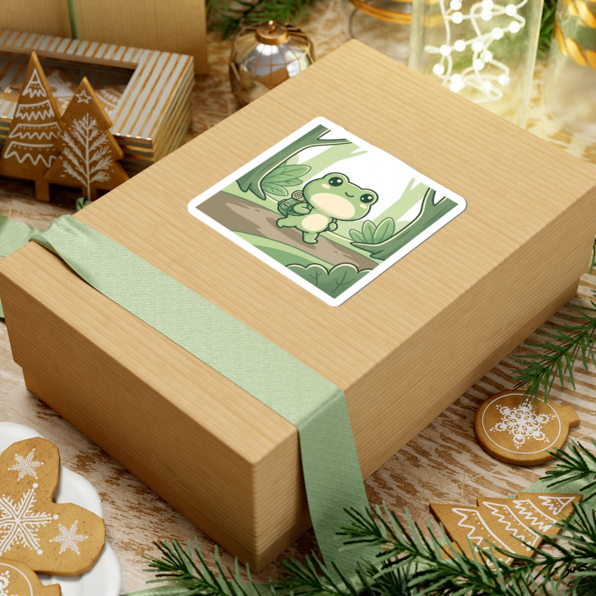 Cute Hiker Frog Sticker