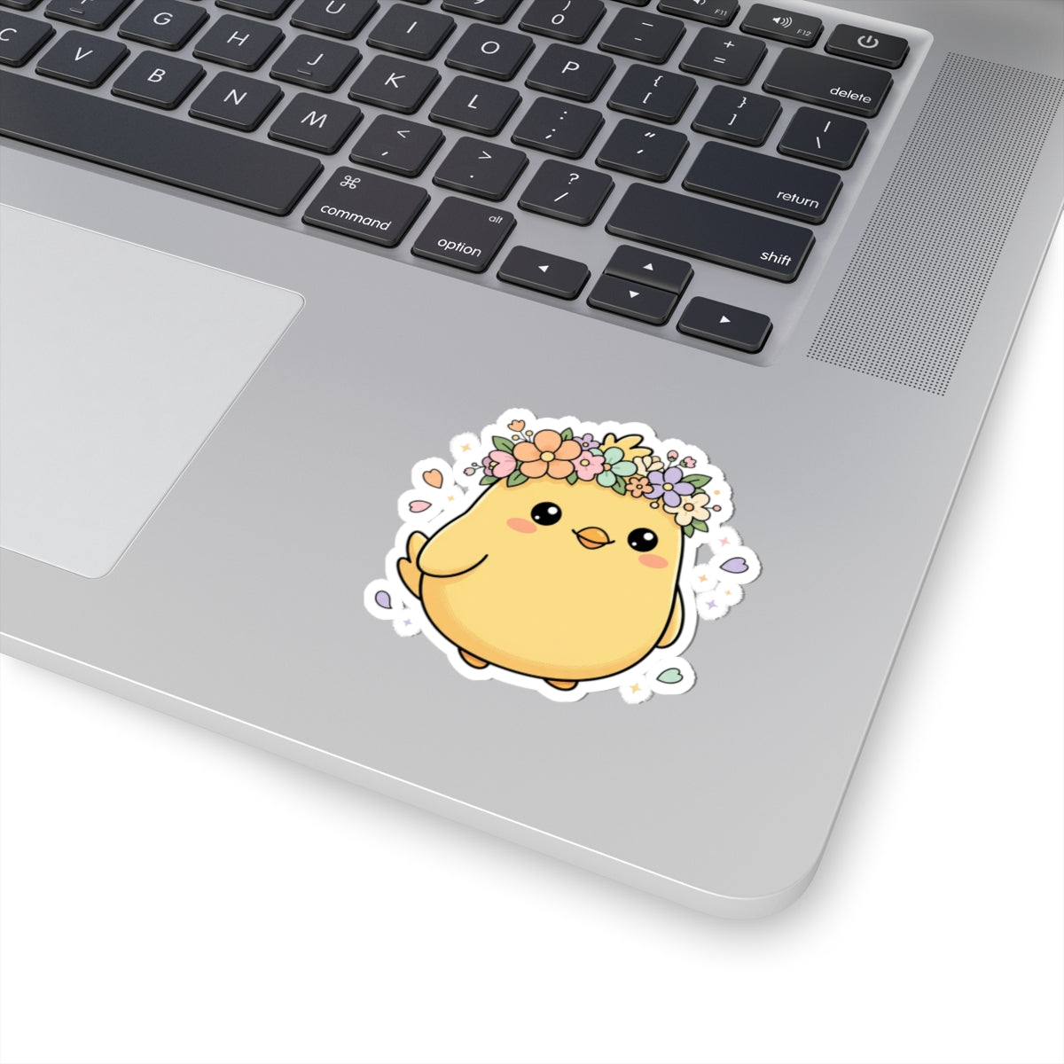 Adorable Yellow Bird with Flower Crown Sticker