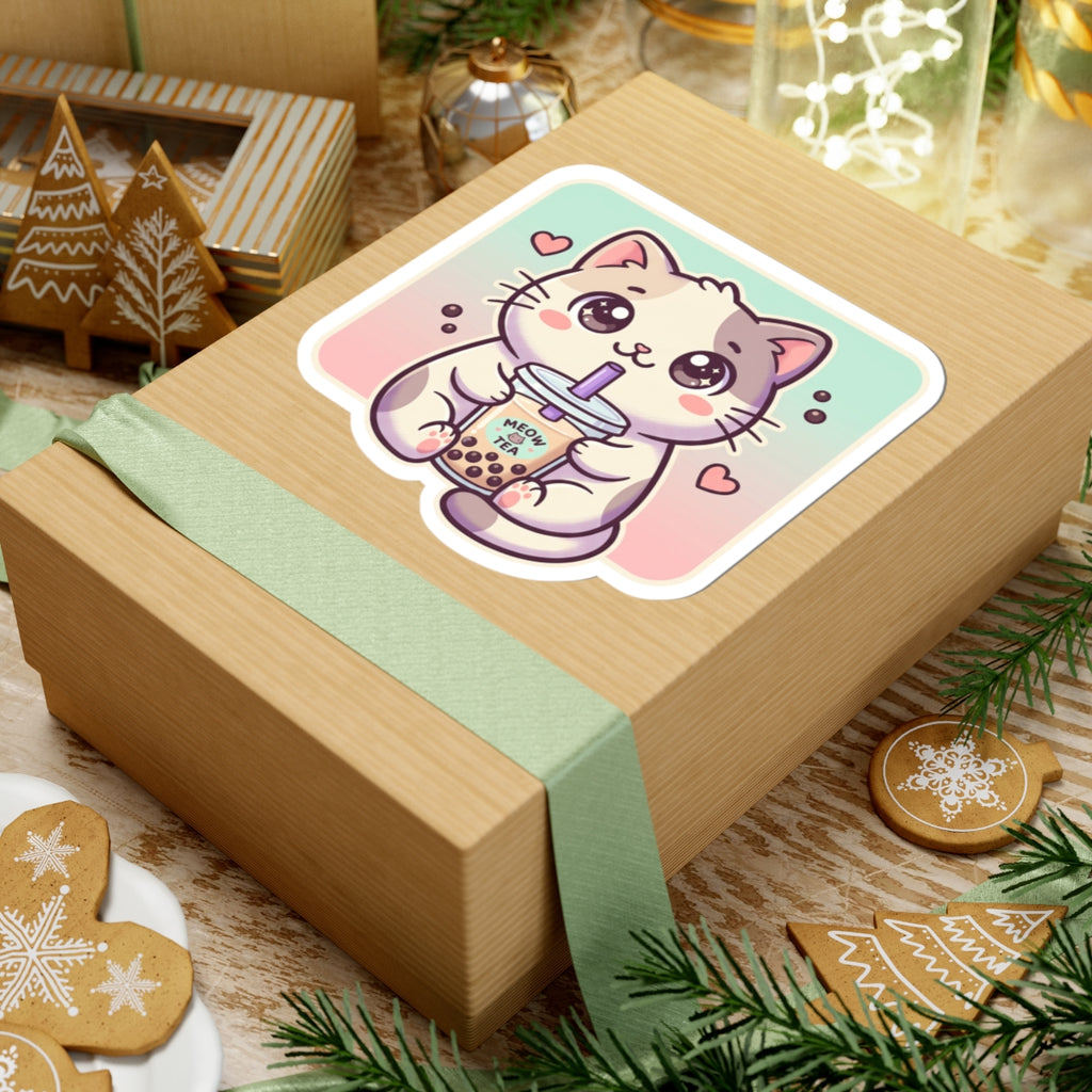 Kawaii Cat Bubble Tea Sticker (Meow Tea)