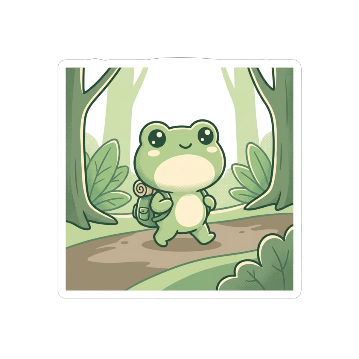 Cute Hiker Frog Sticker