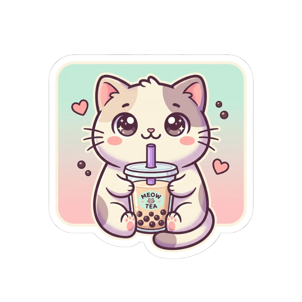 Kawaii Cat Bubble Tea Sticker (Meow Tea)
