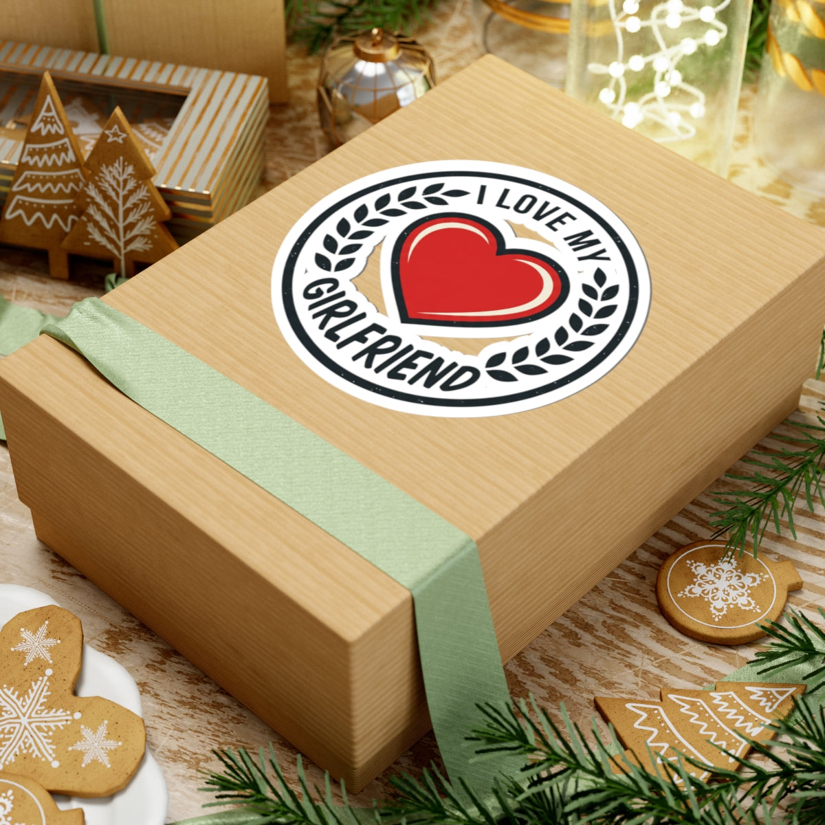 I Love My Girlfriend Sticker — Heart Emblem Sticker for Laptops, Gifts & Valentines