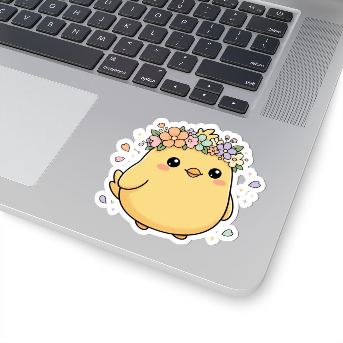 Adorable Yellow Bird with Flower Crown Sticker